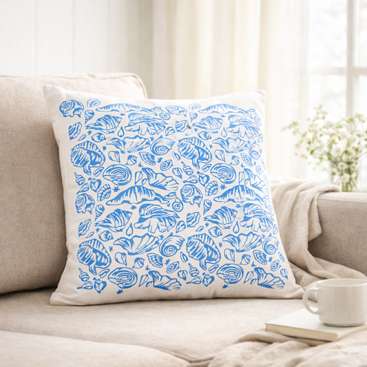 Handwoven Organic Cotton Cushion Cover – Shell (40 x 40 cm)