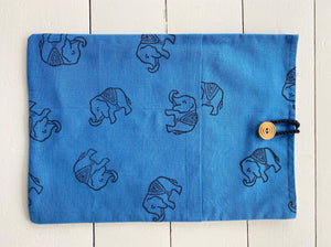 Indigo Laptop pouch - Elephant print