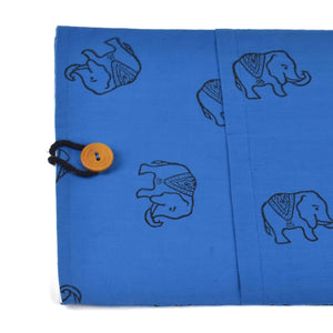 Indigo Laptop pouch - Elephant print